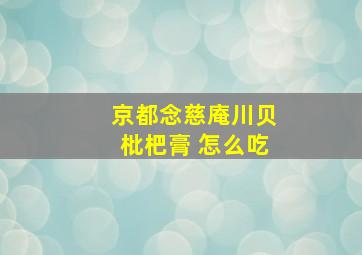 京都念慈庵川贝枇杷膏 怎么吃